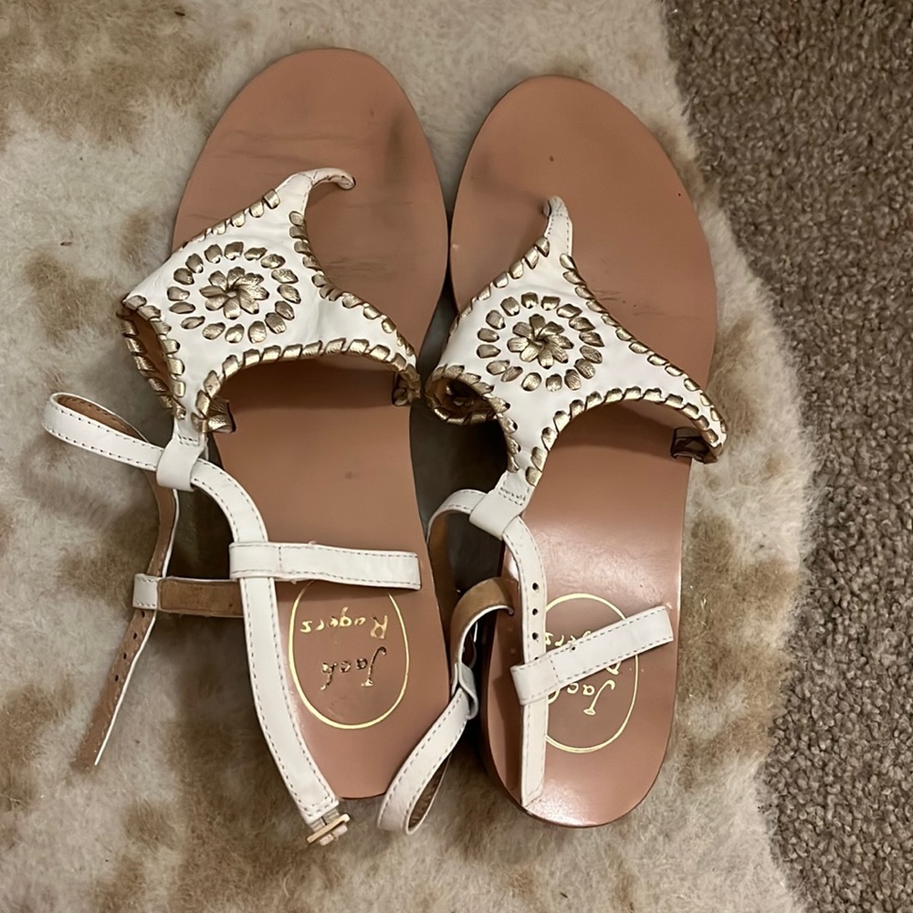 Jack Rogers Elise Leather Block Heeled Sandal